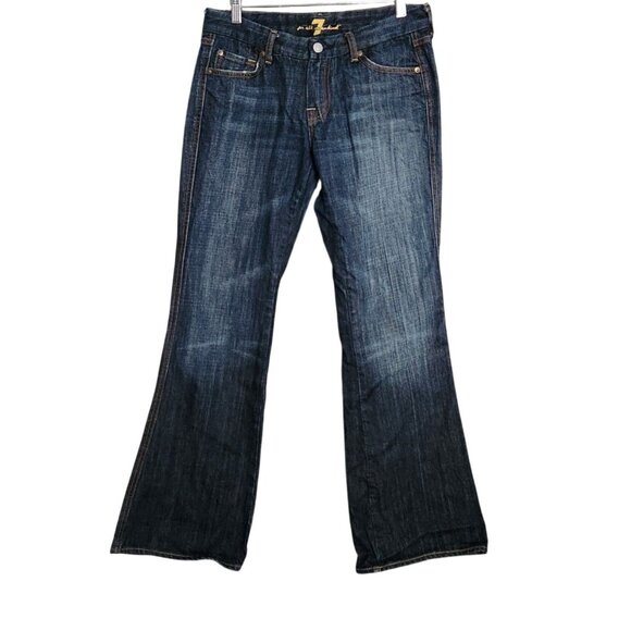 7 For All Mankind Womens Size 29 Bootcut Denim Jeans A Pocket - Picture 1 of 7